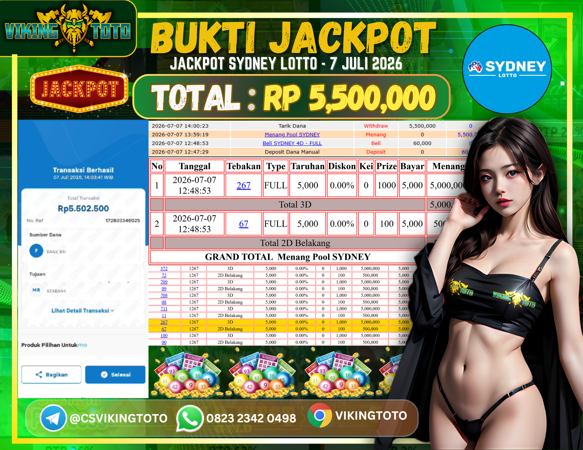 Bukti Jackpot Lunas VikingToto